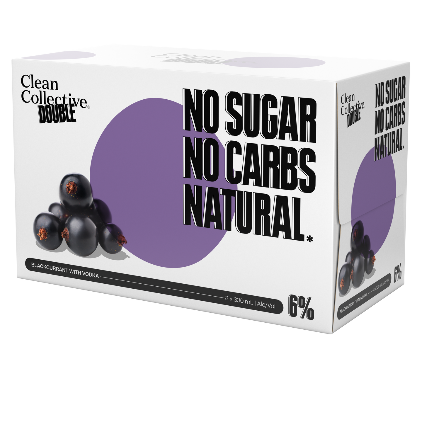 Clean Collective Double Blackcurrant with Vodka  6%  8 Pack Cans 330ml