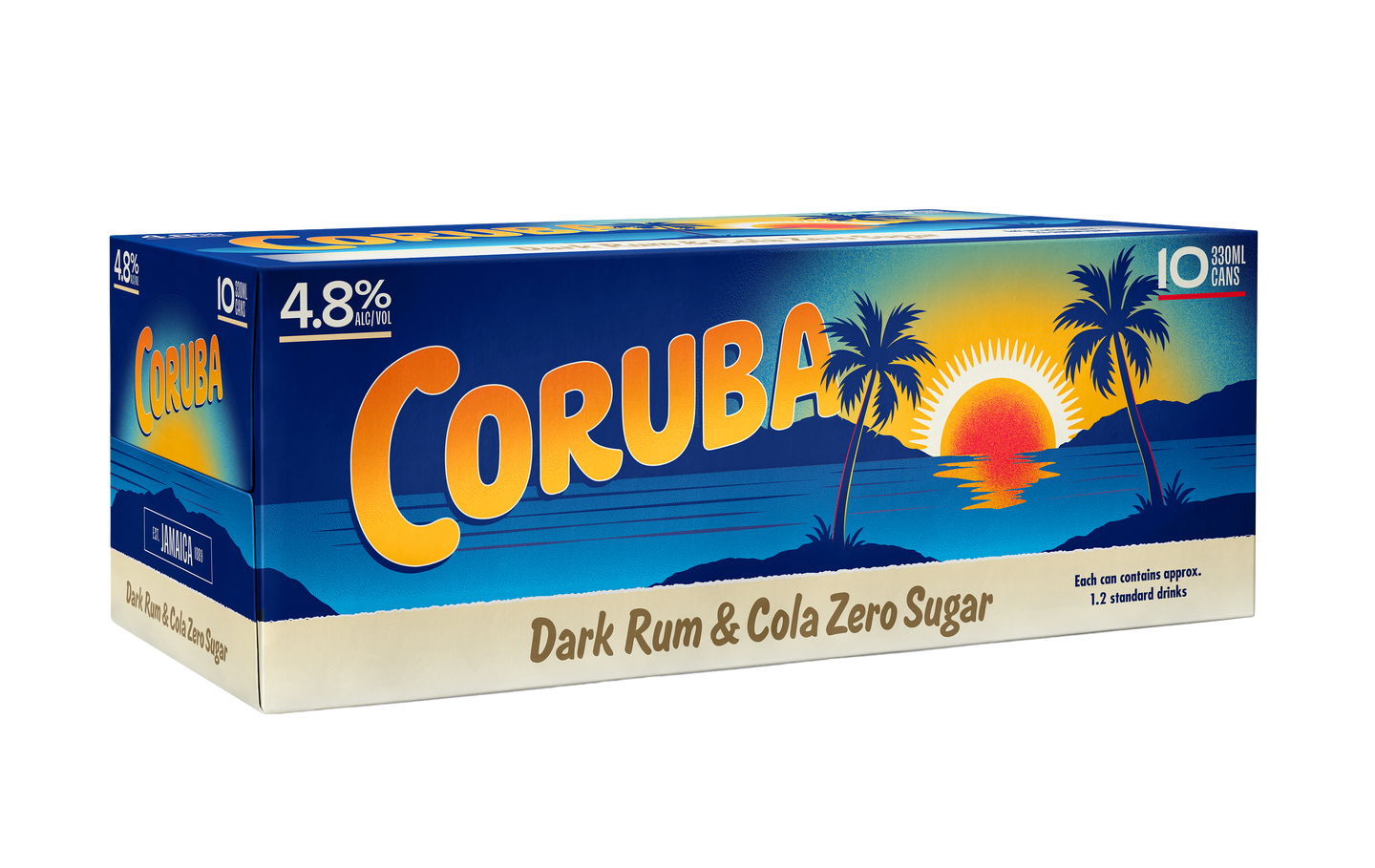 Coruba & Cola Zero Sugar 4.8% 10 Pack Cans 330ml