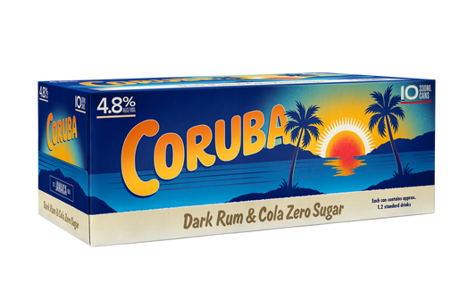 Coruba & Cola Zero Sugar 4.8% 10 Pack Cans 330ml