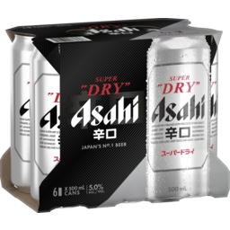 Asahi Super Dry Cans 6x500ml