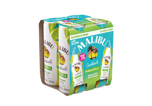Malibu Pineapple 4.5% 4 Pack Cans 330ml