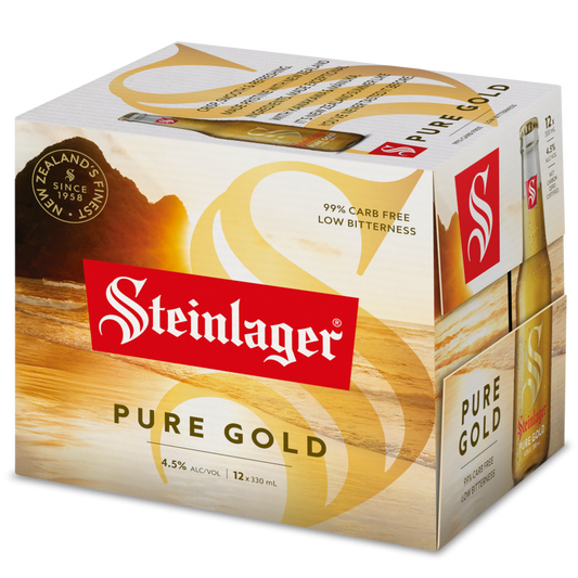 Steinlager Pure Gold 330mL Bottle 12 Pack