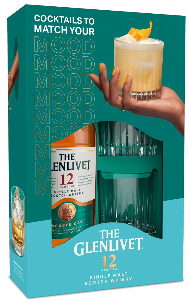 The Glenlivet 12YO Single Malt Whisky & 2 Glass Gift Pack 700ml